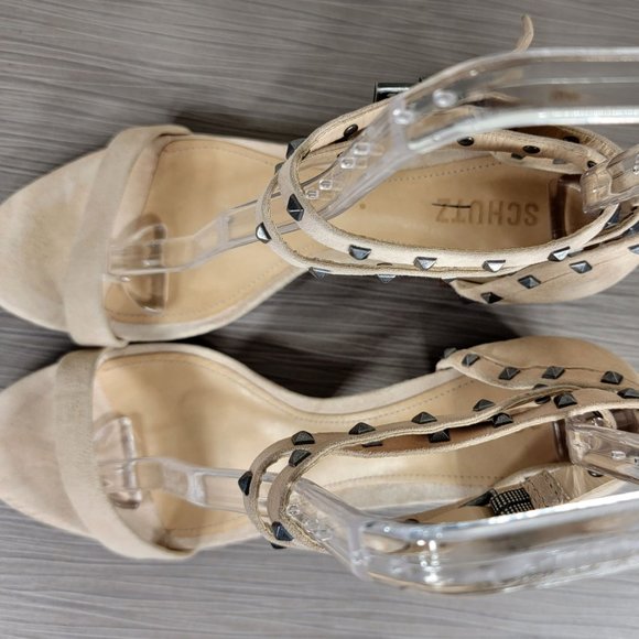 Schutz Studded Block Heel Sandals, Womens Size 11 - Picture 8 of 11